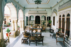 Gli alberghi a Jaipur, Rajasthan in India, Hotel Samode Haveli