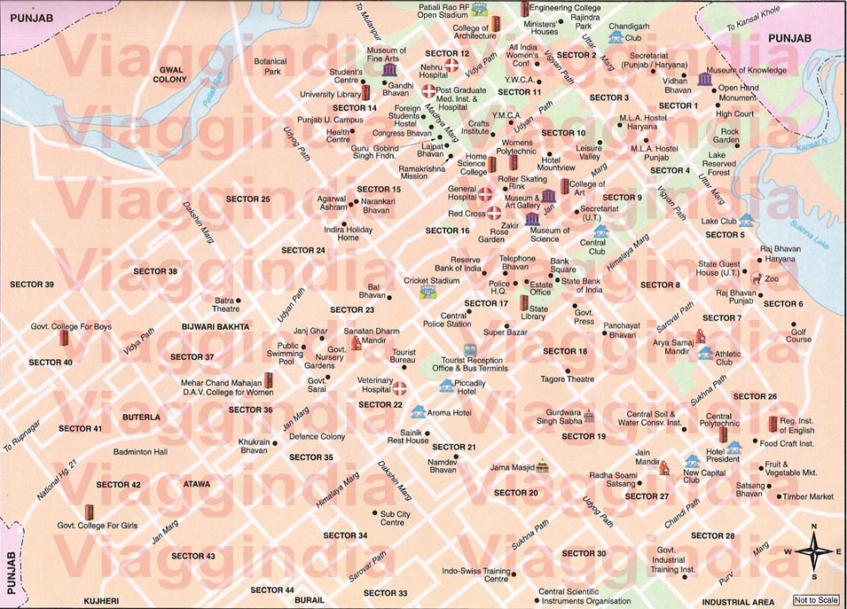 Mappa / Cartina di Chandigarh, India
